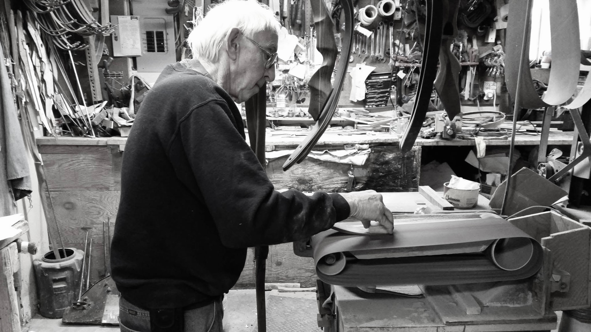 Keith Chastain at work in the Wapiti shop